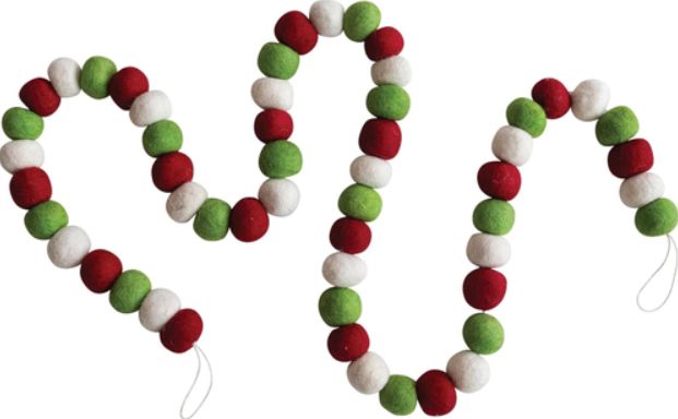 Wool Felt Ball Garland, 72"