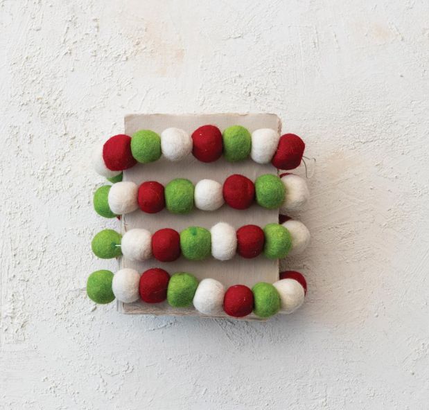 Wool Felt Ball Garland, 72"