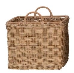 Square Wicker Basket W/ Handles, Small
