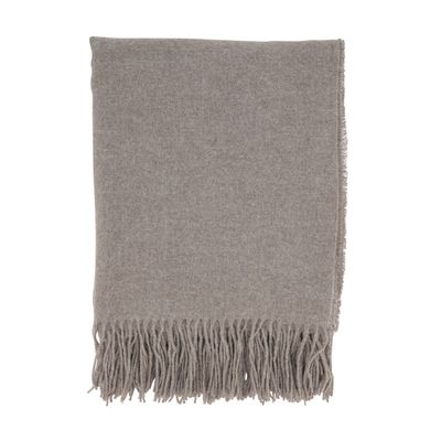 Grey Wool/Viscose Throw