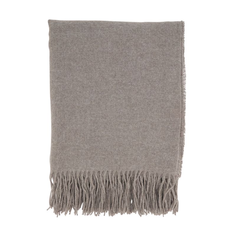Grey Wool/Viscose Throw