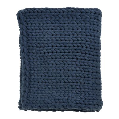 Chunky Knit Throw, Blue