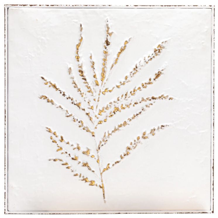 White/Gold Metal Square Wall Hanging