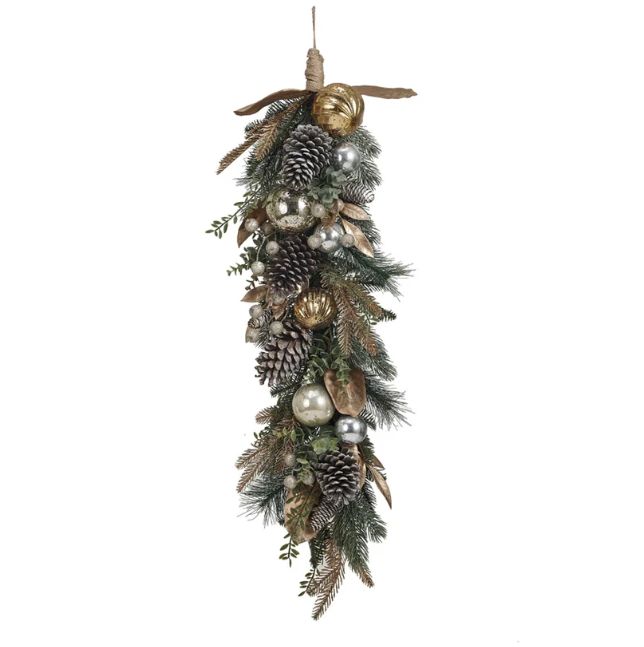 Pine Swag W/ Ornaments &amp; Pinecones