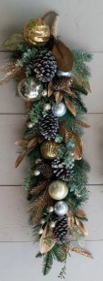 Pine Swag W/ Ornaments &amp; Pinecones