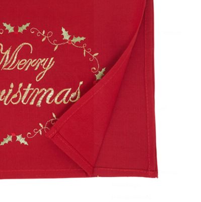 Red Merry Christmas Table Runner, 72"