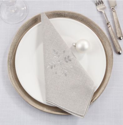 Snowflake Napkin, Silver