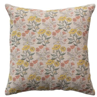 Mini Floral &amp; Kantha Stitch Pillow, 18"