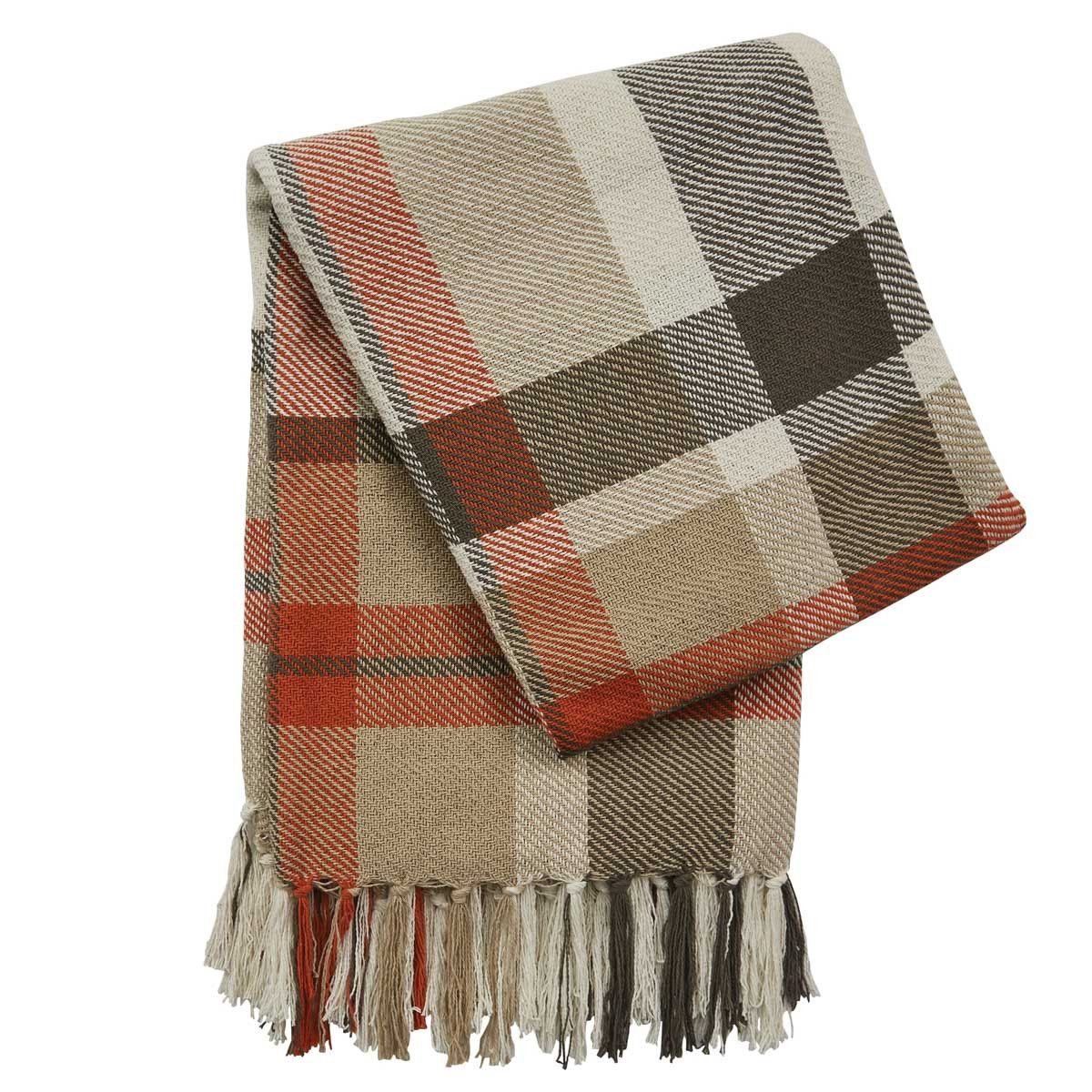 October Spice Plaid Throw