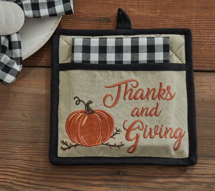 Autumn Checkerboard Potholder Set