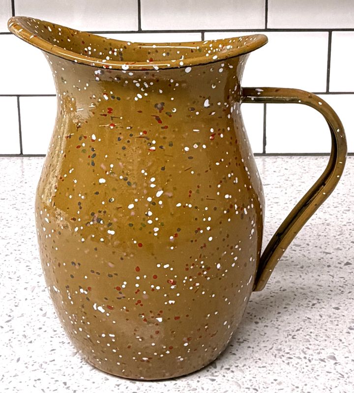 Enamel Splatterware Pitcher