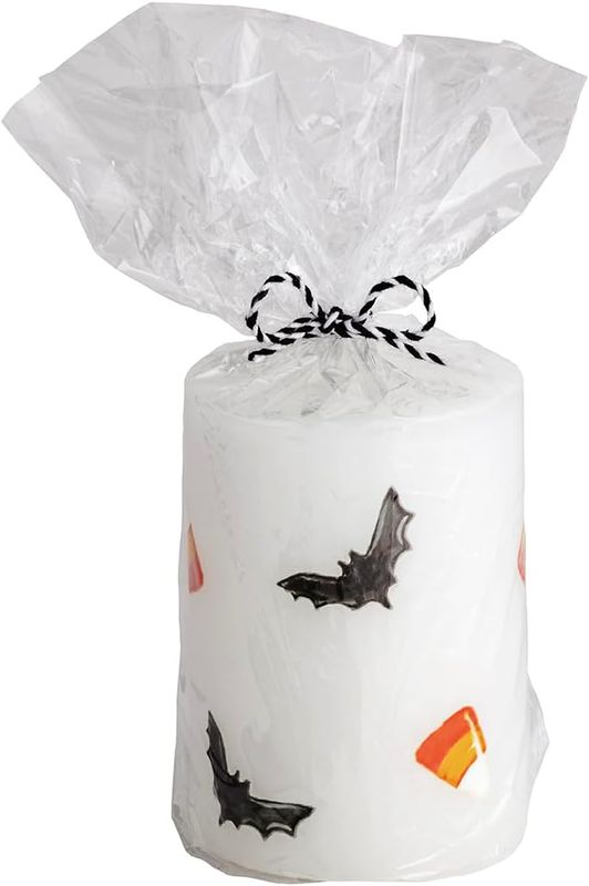 Halloween Pillar Candle, White