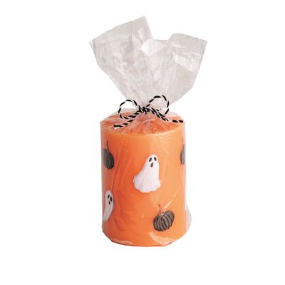Halloween Pillar Candle, Orange