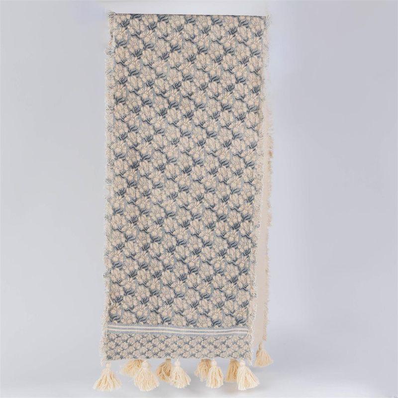 Blue Block Print Table Runner