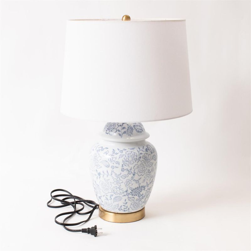 Blue Floral Lamp