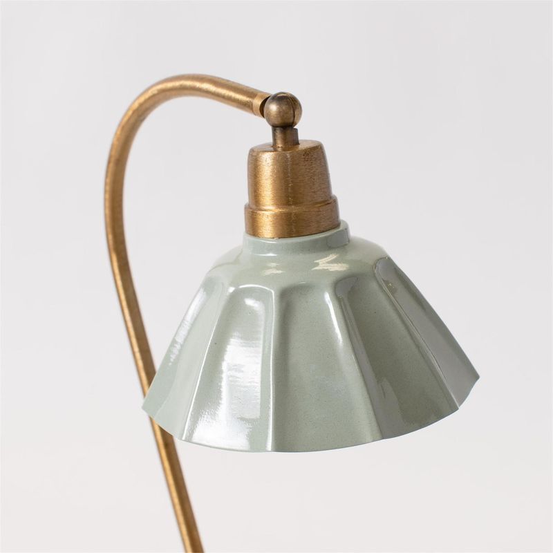 Metal Gooseneck Lamp W/ Green Shade