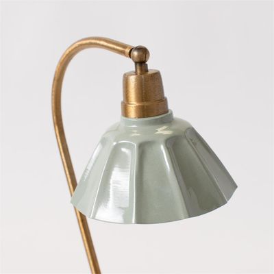 Metal Gooseneck Lamp W/ Green Shade