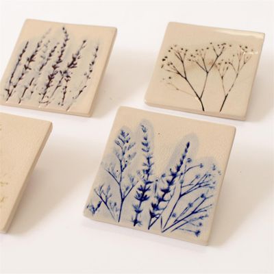 Pressed Wildflowers Coasters, Set Of 4