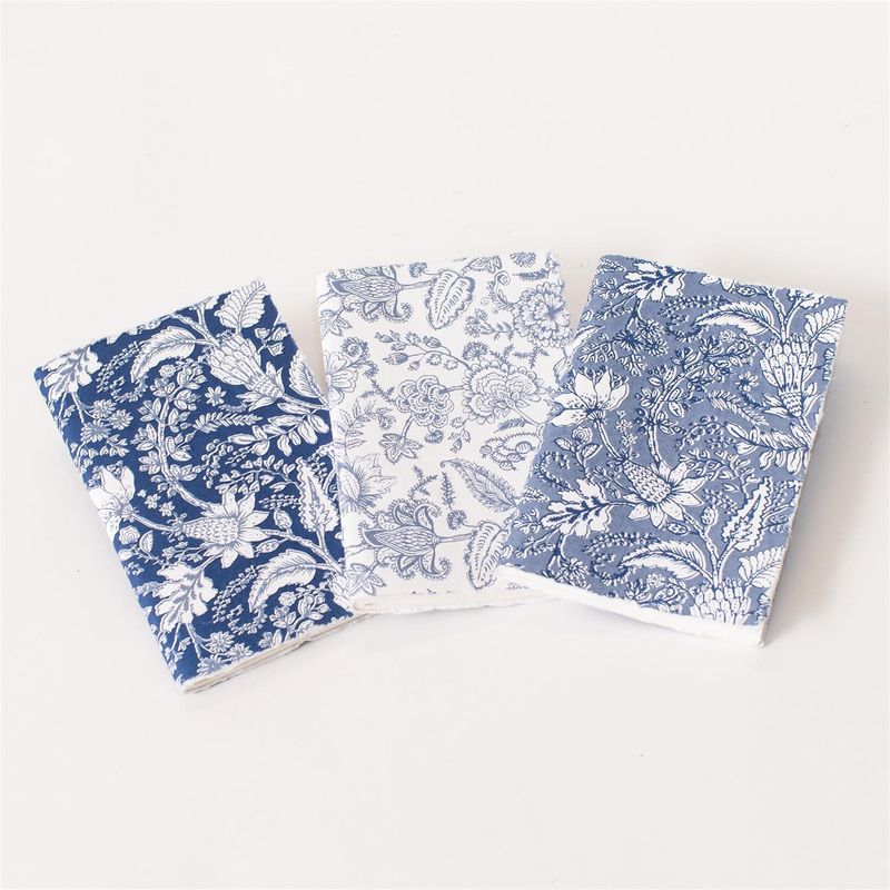 Blue Block Print Journal