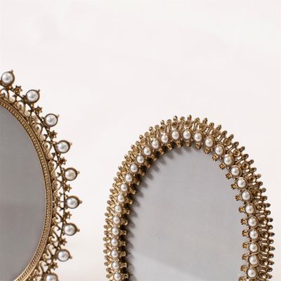 Gold Filagree &amp; Pearl Photo Frame