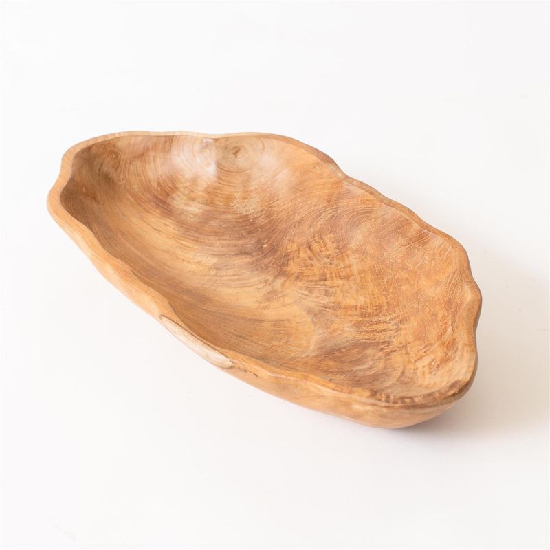 Oblong Teak Decorative Bowl