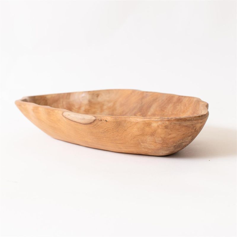 Oblong Teak Decorative Bowl