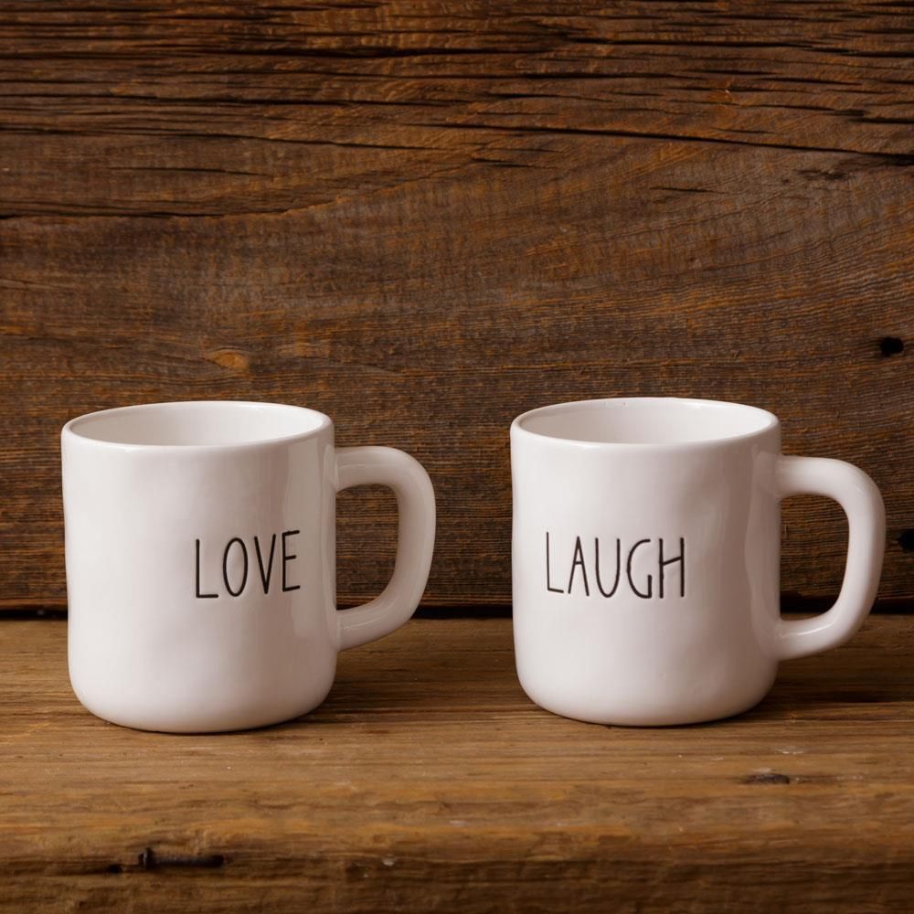 White Ceramic Mugs W/ Sayings