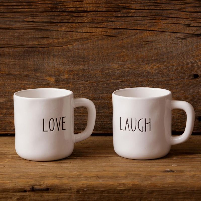 White Ceramic Mugs W/ Sayings