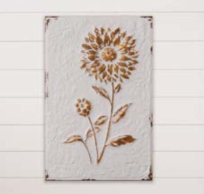 Gold Metallic Sunflower Metal Wall Hanging