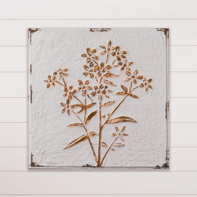 Gold Metallic Wildflowers Metal Wall Hanging
