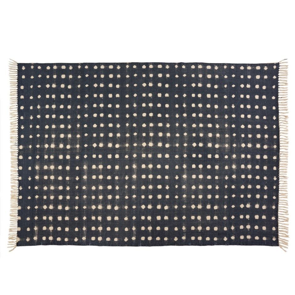 Indigo Dot Rug 5x7
