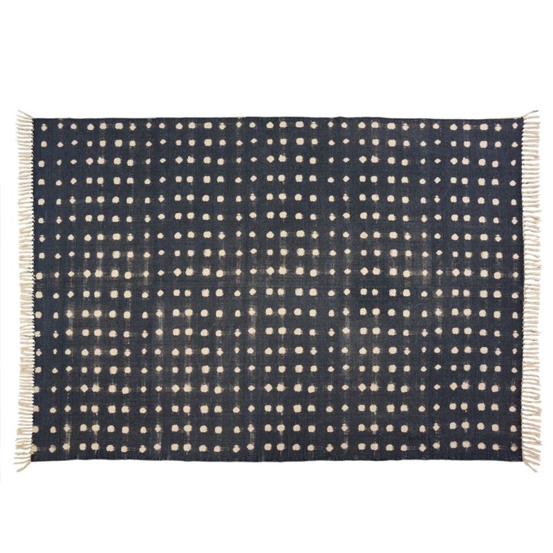 Indigo Dot Rug 5x7
