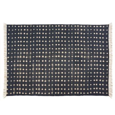 Indigo Dot Rug 5x7
