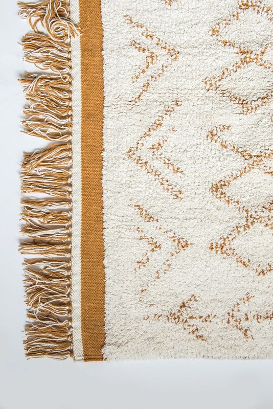 Libby Cotton Tufted Rug Natural &amp; Mustard 4x6