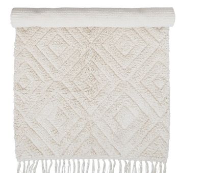 Dionne Cotton Tufted Rug, Cream 3x5.5