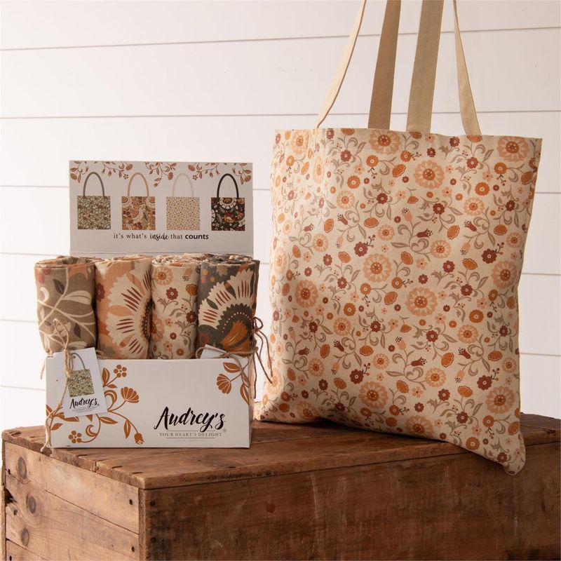 Floral Canvas Tote, Neutrals