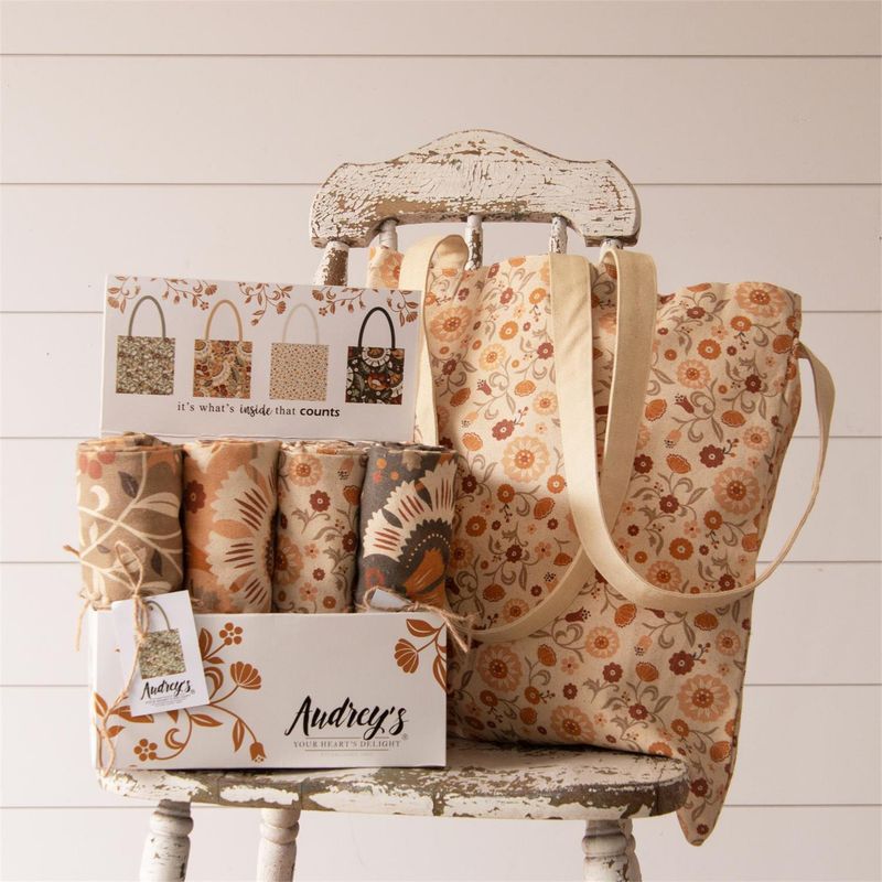 Floral Canvas Tote, Neutrals