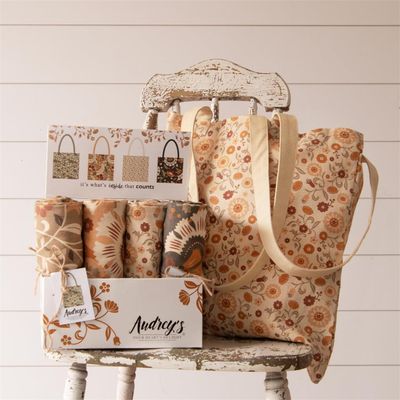 Floral Canvas Tote, Neutrals