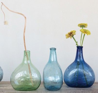 Bubble Glass Vase, Turquoise