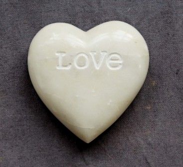 White "Love" Heart Paperweight