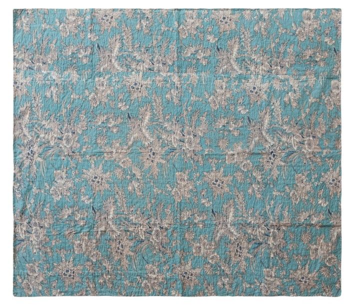 Blue Kantha Stitch Throw
