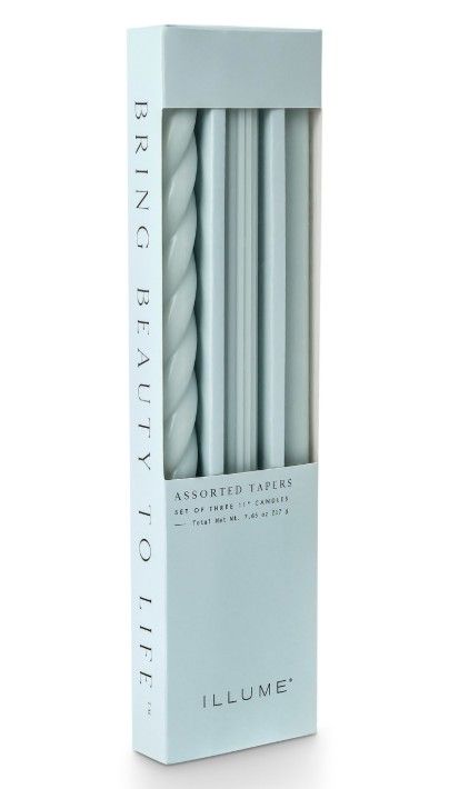 Light Blue Tapers, Set Of 3