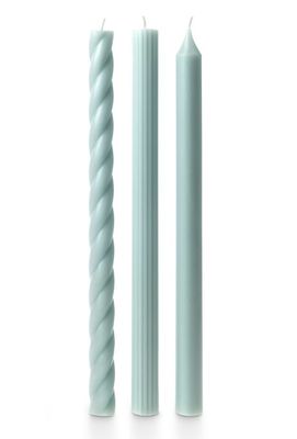 Light Blue Tapers, Set Of 3
