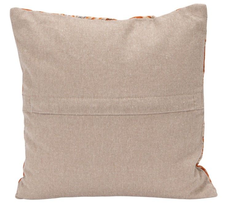Blue Floral Kantha Stitch Pillow, 12"