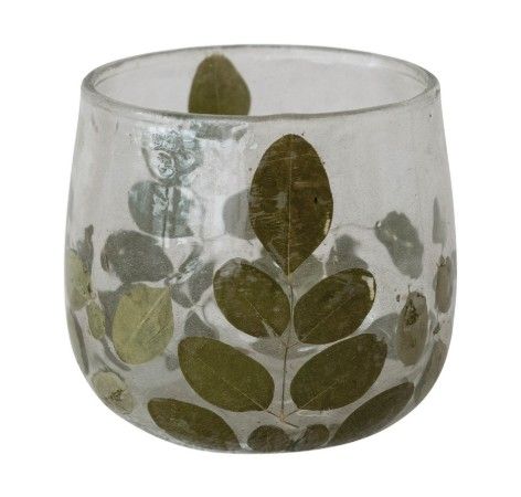 Leaf Glass Votive Holder