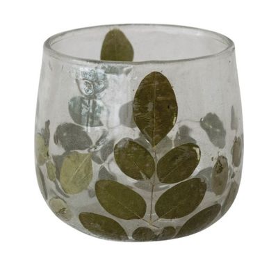Leaf Glass Votive Holder