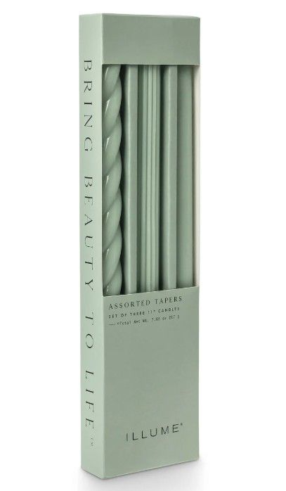Sage Green Tapers, Set Of 3