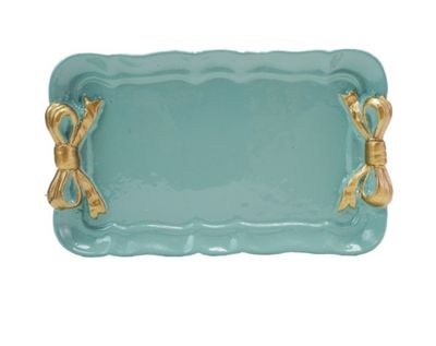 Painted Metal Tray W/ Bows
