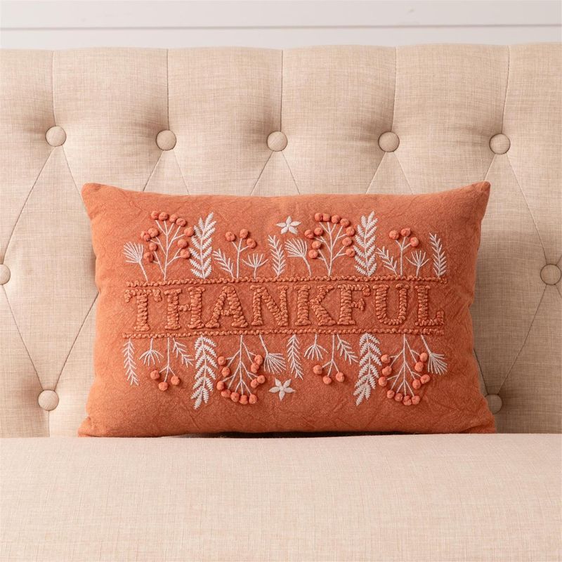 "Thankful" Pillow, 12x18