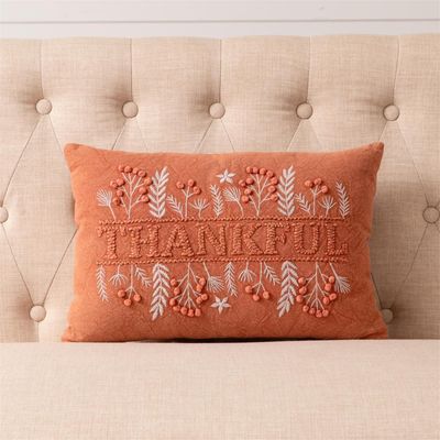 "Thankful" Pillow, 12x18